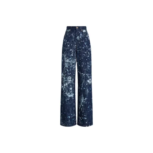 SCANLAN THEODORE Denim Acid Drape Leg Jean Jeans Women's Indigo/Indigo Blue