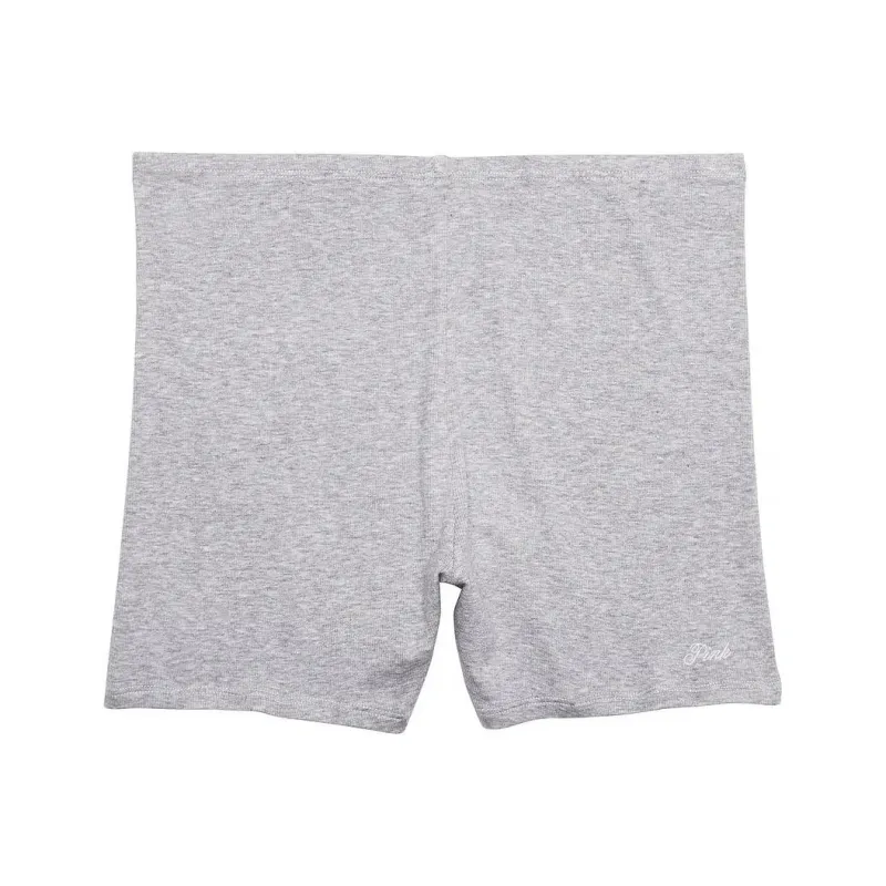 Victoria's Secret PINK RIBBED MODAL BIKE SHORTS/Print Casual Shorts Women's Gray-0