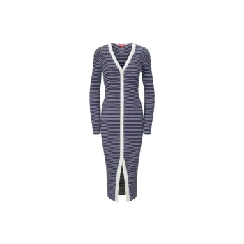 Staud Shoko Striped Ribbed Dress