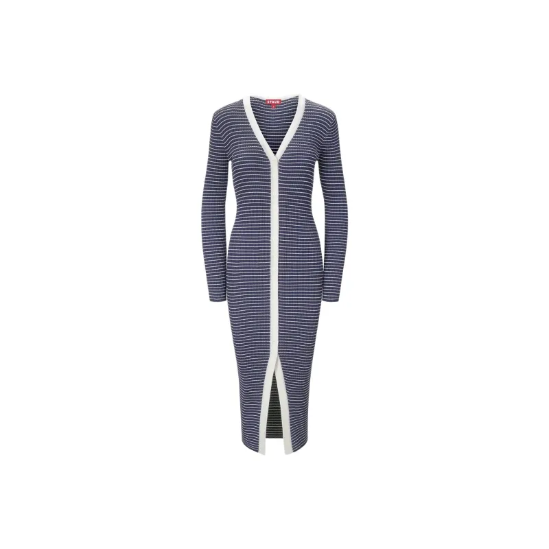 Staud Shoko Striped Ribbed Dress-0