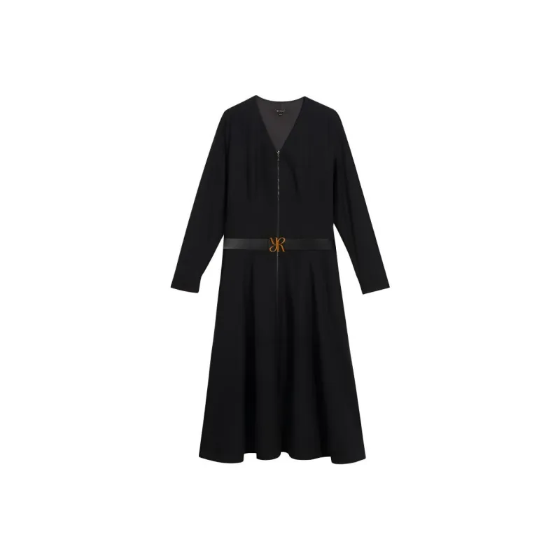 Yiner Long Sleeved Dresses Women's Black-0