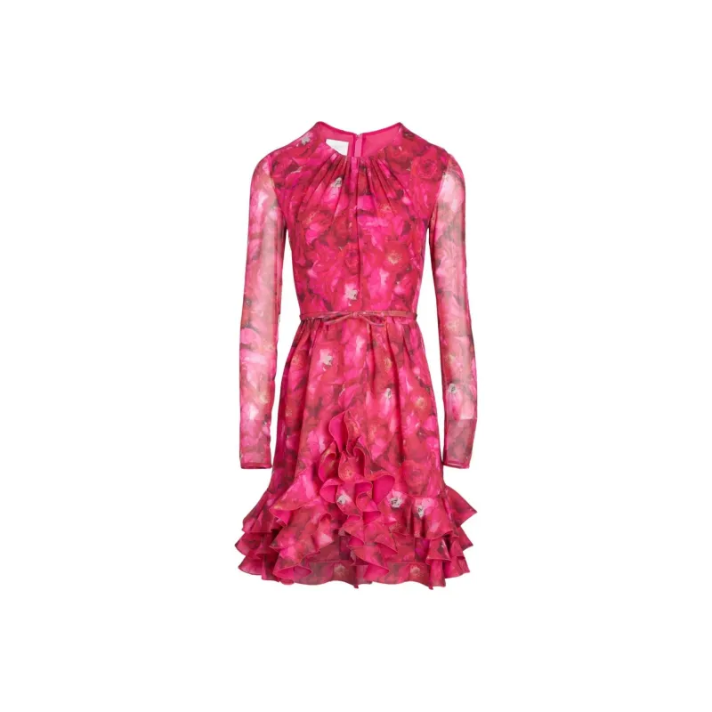 Giambattista Vall Rose Mania print Silk georgette Dress-0