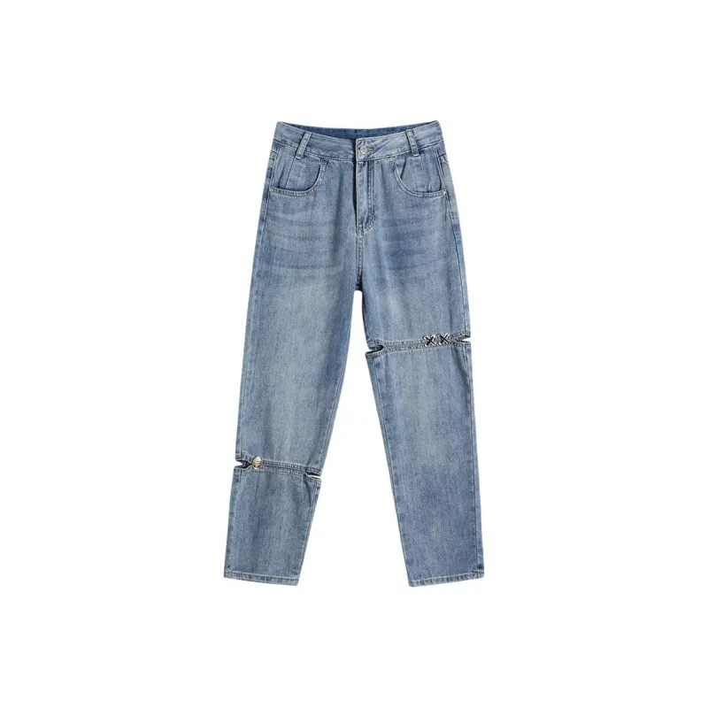 Mu Xiao Xin Jeans Women's Vintage Blue-0