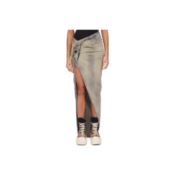 Rick Owens DRKSHDW Wrap Around Denim Skirt