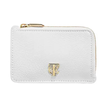 TIFFANY & CO. Leather Card Holder Women's White
