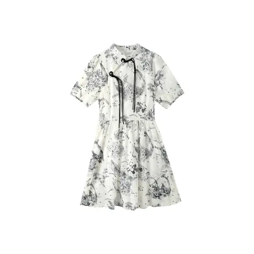 MKBY Short Sleeved Dress Women's Multicolor