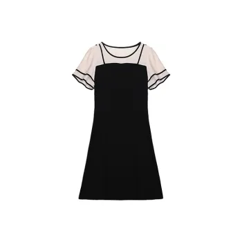 Still Quiet Short Sleeved Dress Women's Black