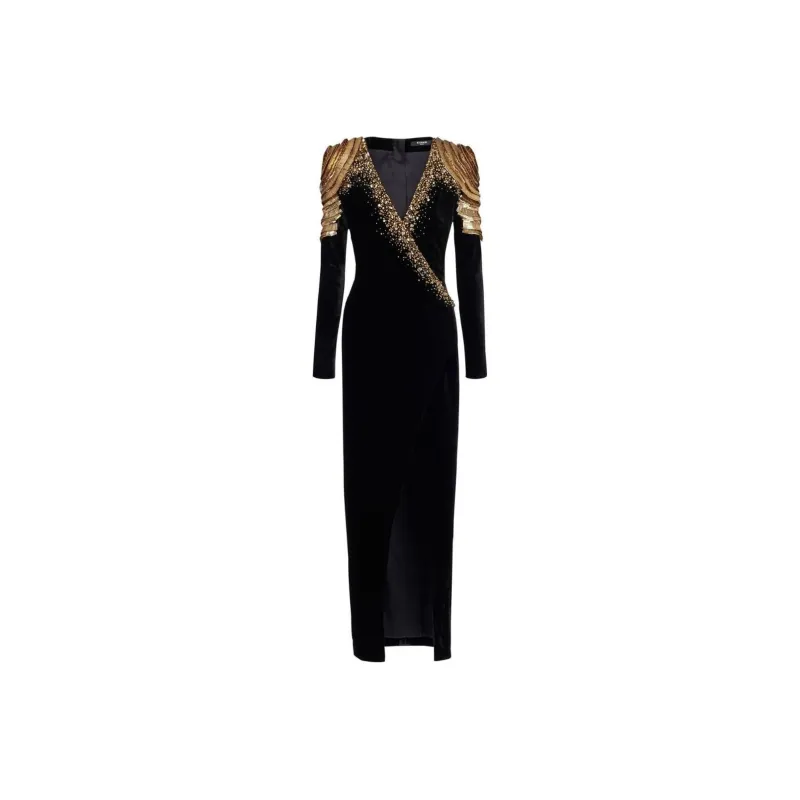 BALMAIN Long-Sleeved Dresses Women's Black-0