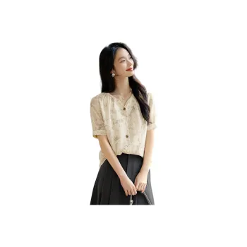 XWI Shirts Women's Beige With Ink Floral