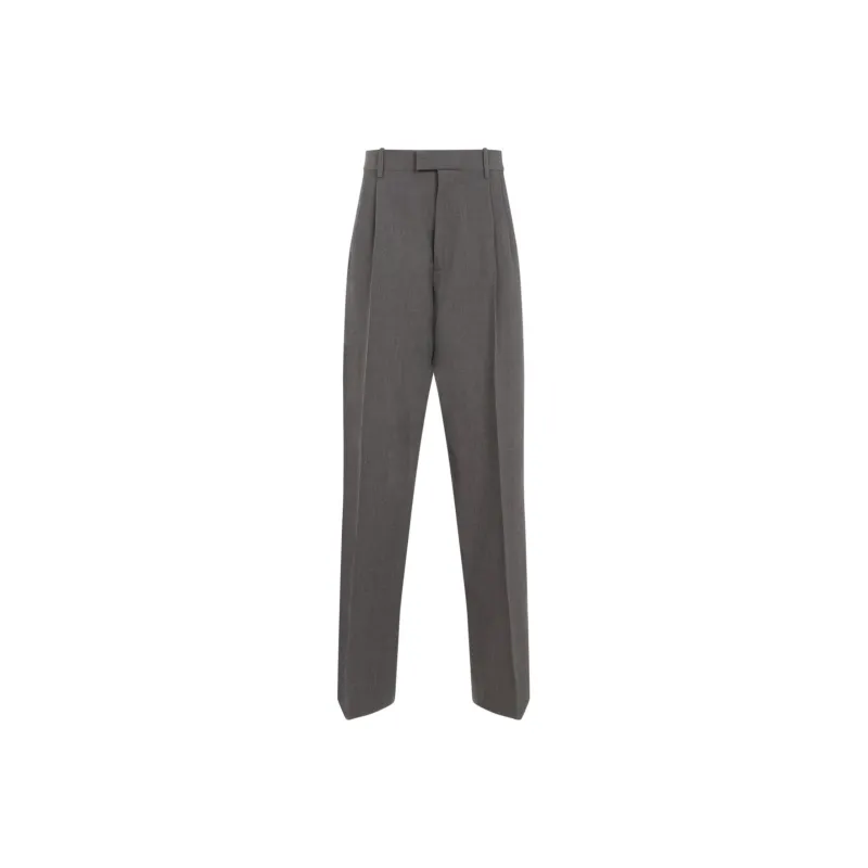 Bottega Veneta Light Wool Trousers 'Grey Melange'-0