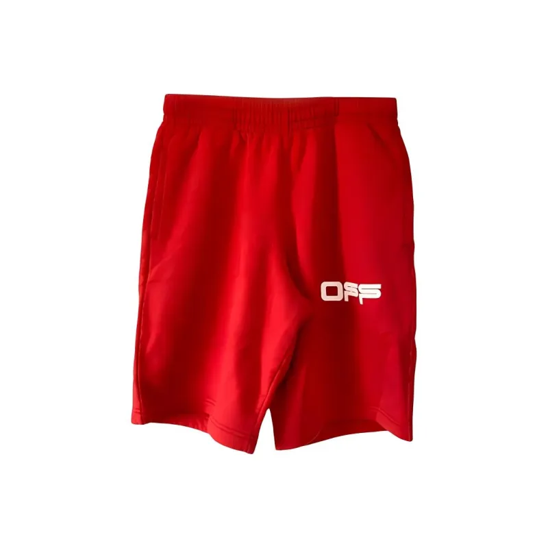 OFF WHITE Airport Tape Sweatshorts Red-0