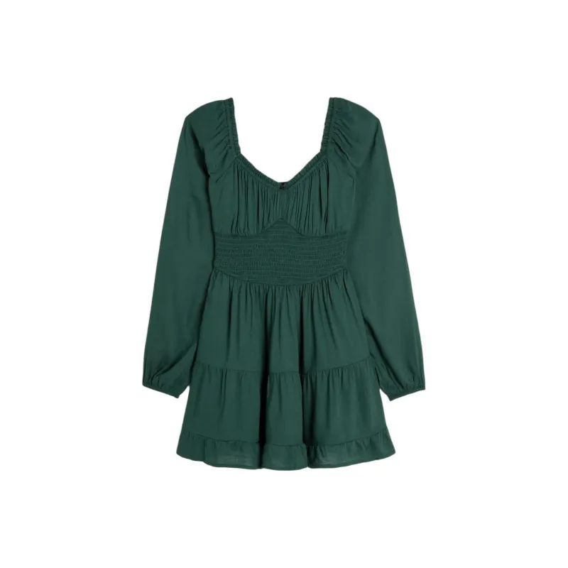 Hollister Long-Sleeved Dresses Women's Dark Green-0