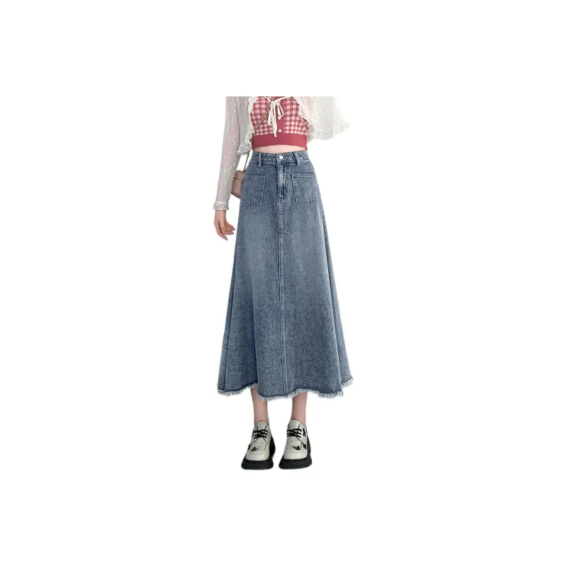 Tonlion Denim Long Skirt Women's Medium Blue-0
