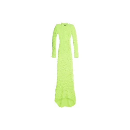Balenciaga SS23 Long-Sleeved Dresses Slim Fit Women's Fluorescent Yellow