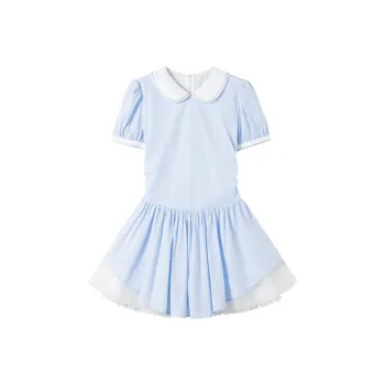 RTNH Summer Short Sleeved Dress Women's Blue