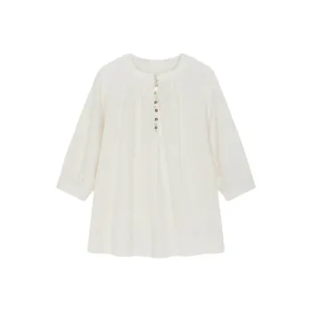 IHIMI Shirts Women's Raw Linen White