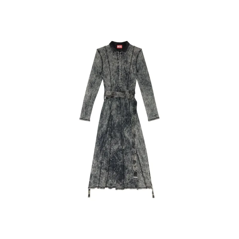 DIESEL Long-Sleeved Dresses Women's Dusty Gray-0
