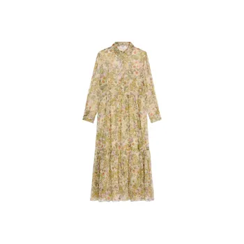 CELINE Long Shirt Dress In Silk Crepon
