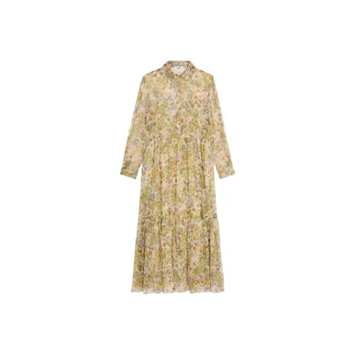 CELINE Long Shirt Dress In Silk Crepon