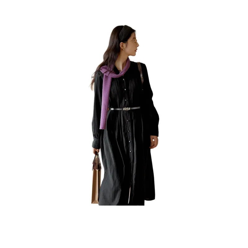 SOLIGHTER Long Sleeved Dresses Women's Black-0