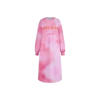 Short Sentence Long Sleeved Dress Women's Dream Pink
