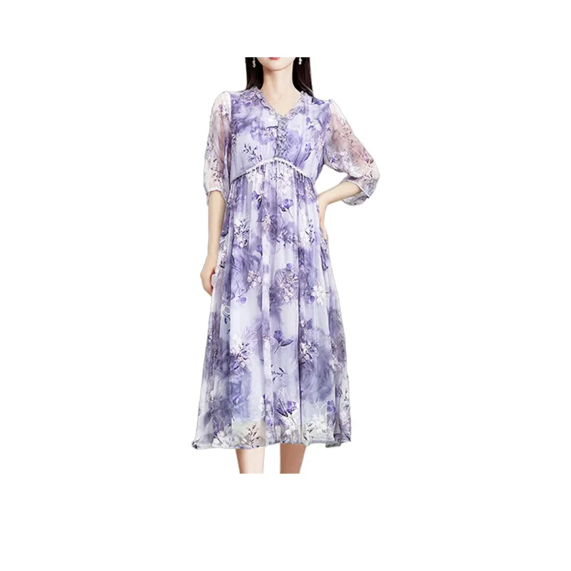 To The West Long Sleeved Dresses Women's Purple-0