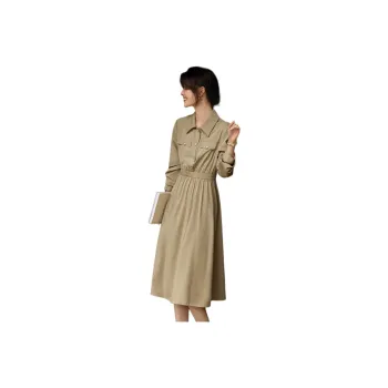XWI Long Sleeved Dresses Women's Coffee Green