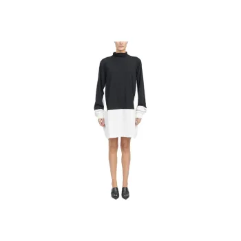 MM6 Maison Margiela Long Sleeved Dresses Women's Black/White
