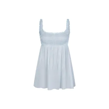 SKIMS ROMANCE SMOCKED MINI SLIP DRESS Slip Dresses Women's CELESTE/Sky Blue