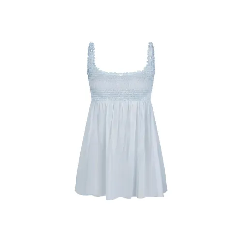 SKIMS ROMANCE SMOCKED MINI SLIP DRESS Slip Dresses Women's CELESTE/Sky Blue