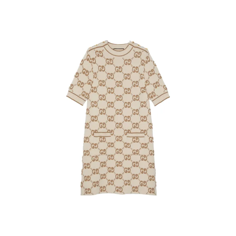 GUCCI Gg Jacquard Wool Dress-0