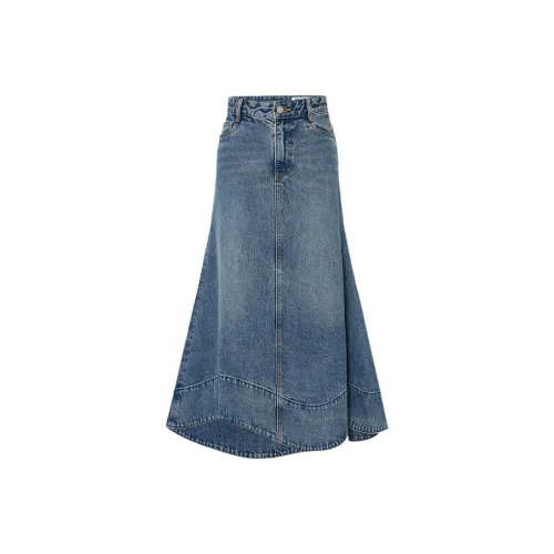 MOCO x RECTO Denim Long Skirts Women's Denim Blue