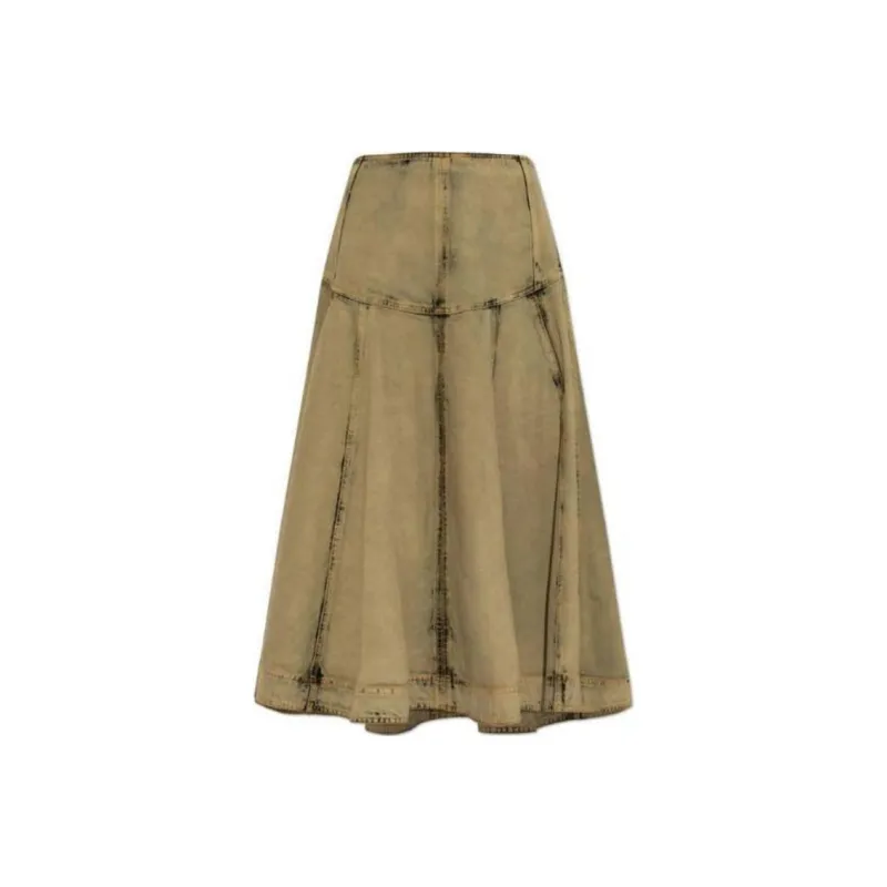 Ferragamo Peplum Waist Denim Midi Skirt-0