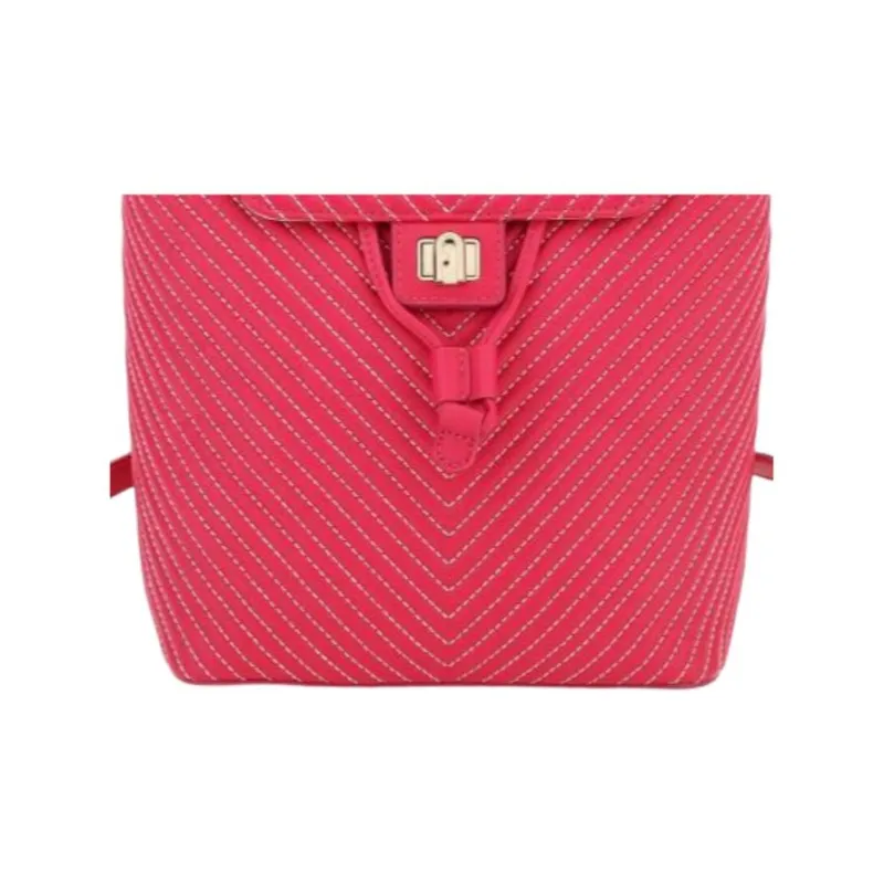Furla Pop Star Lambskin Detail Backpack Women's Fuchsia-3