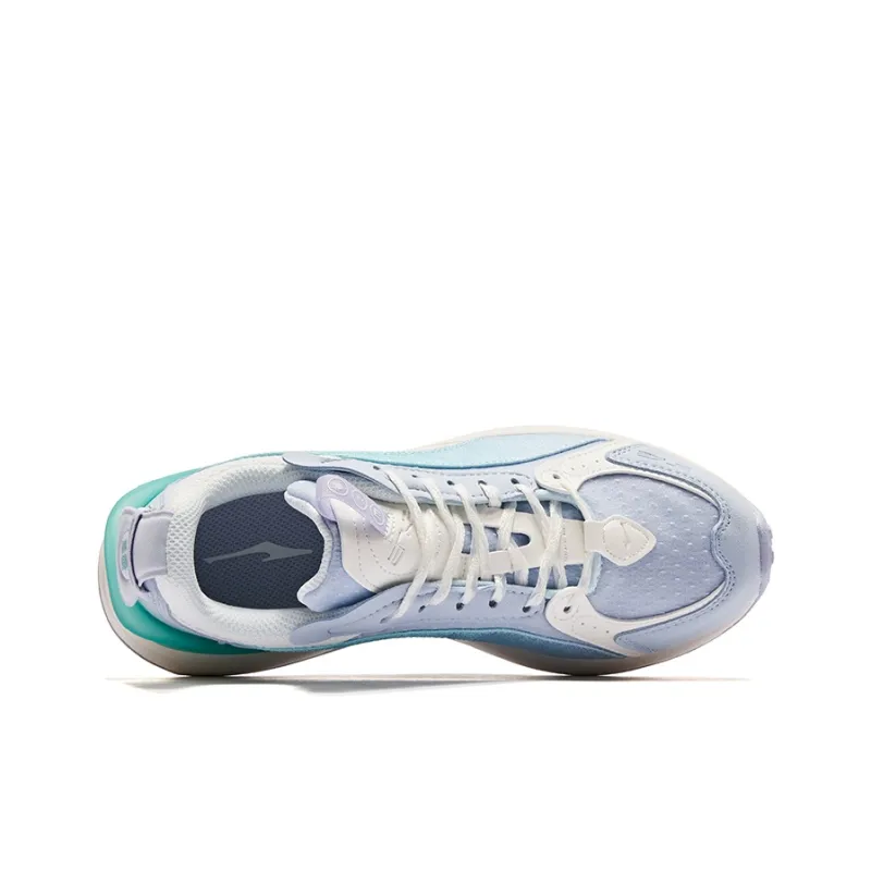 Erke Soft And Cute Cushioned Anti-Slip Wear-Resistant Breathable Lightweight Low-Top Casual Shoes Women's Blue White-1