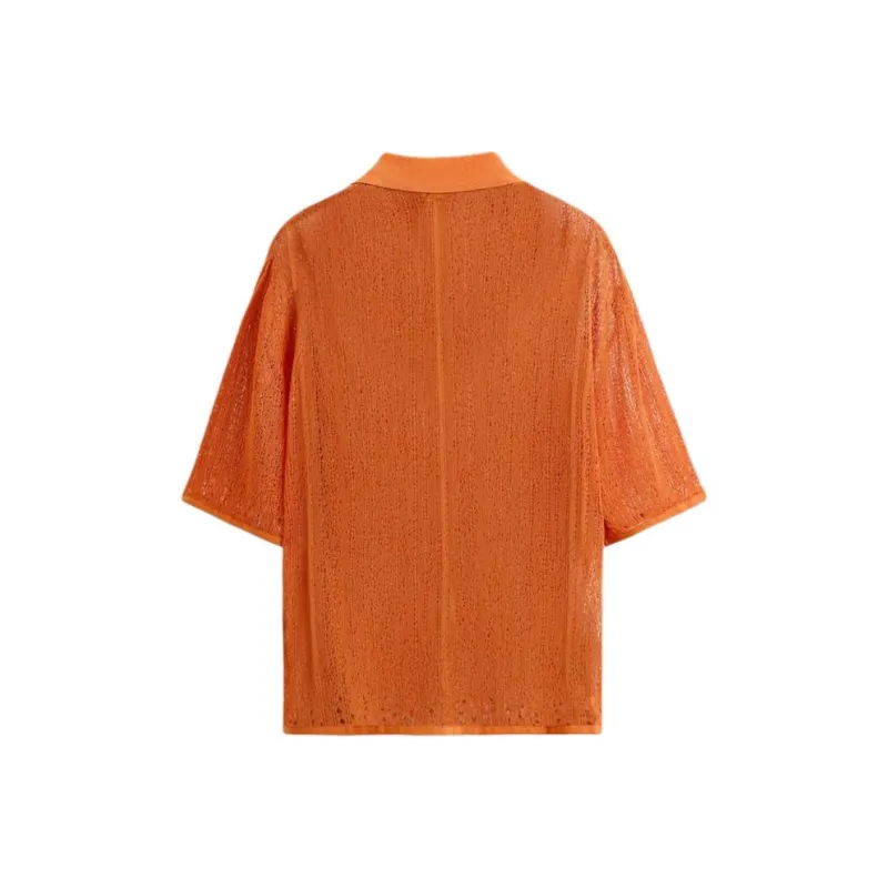 ZARA Polo Shirts Men Orange-1