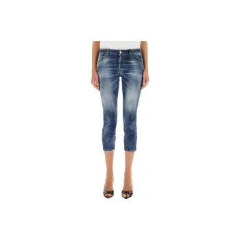 DSQUARED 2 Logo Patch Low Rise Cropped Jeans