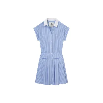E.land Short Sleeved Dress Women's Light Blue