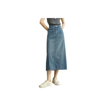 HIPPIEMISS Denim Long Skirts Women's Blue