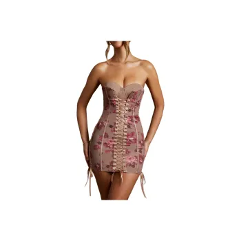 OH POLLY EMIRA Sleeveless Dress Women's Beige Print