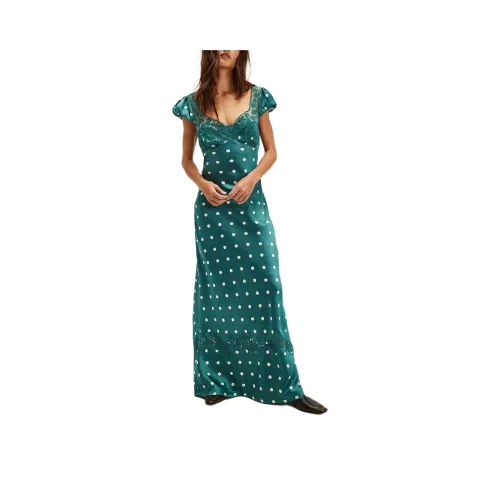 FREE PEOPLE Butterfly Babe Maxi Dress Short Sleeved Dress Women's Jade Combo/Emerald Green Combination