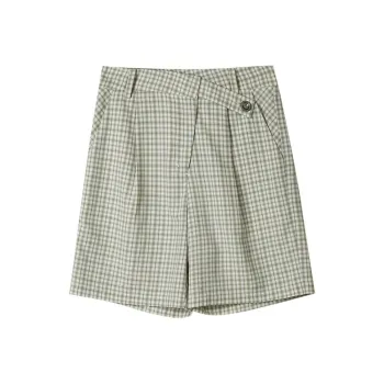 Omont Green And White Plaid Women's
