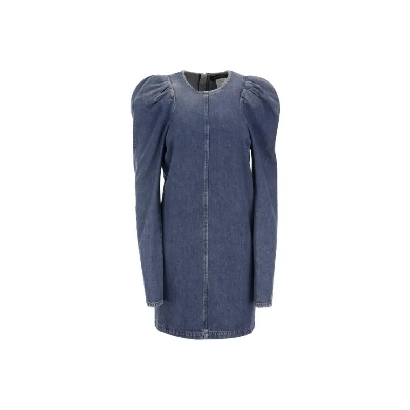 SportMax Long-Sleeved Dresses Women's Denim Blue-0