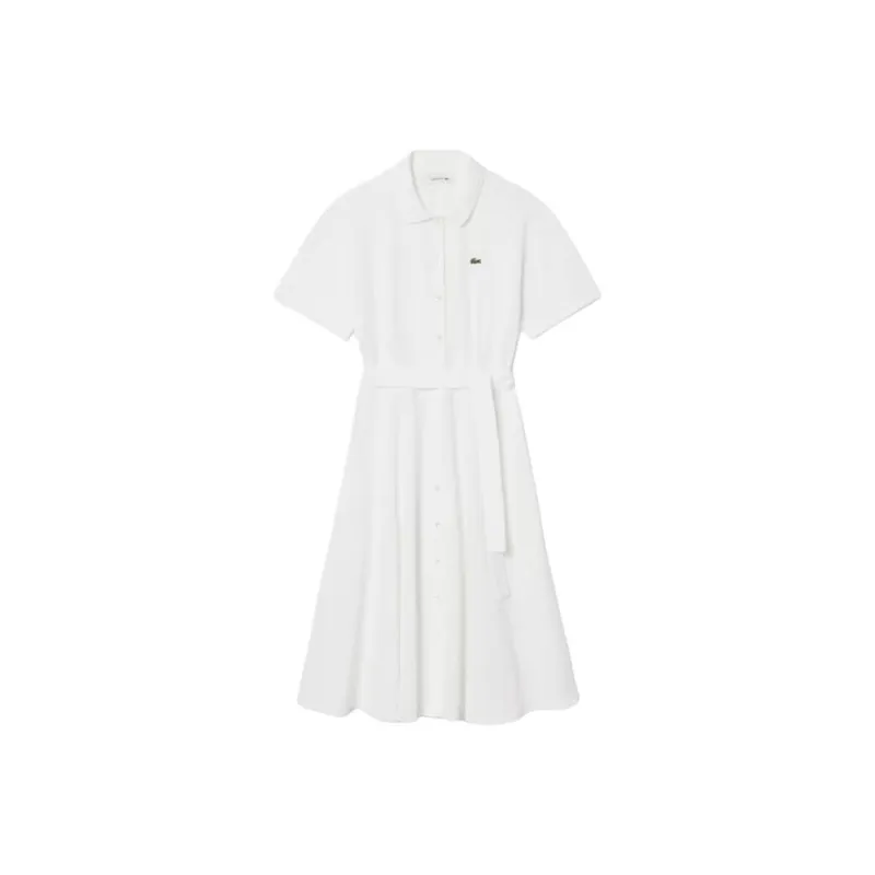 LACOSTE Piqué Flared Polo Dress-0