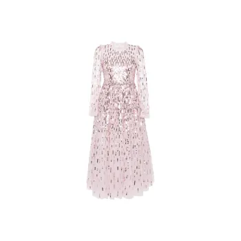 NEEDLE & THREAD Sequin embellished Long sleeve Gown