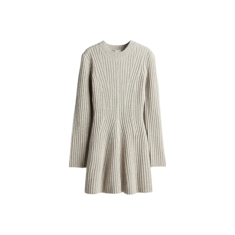 H&M Long-Sleeved Dresses Women's Mixed Light Beige-0
