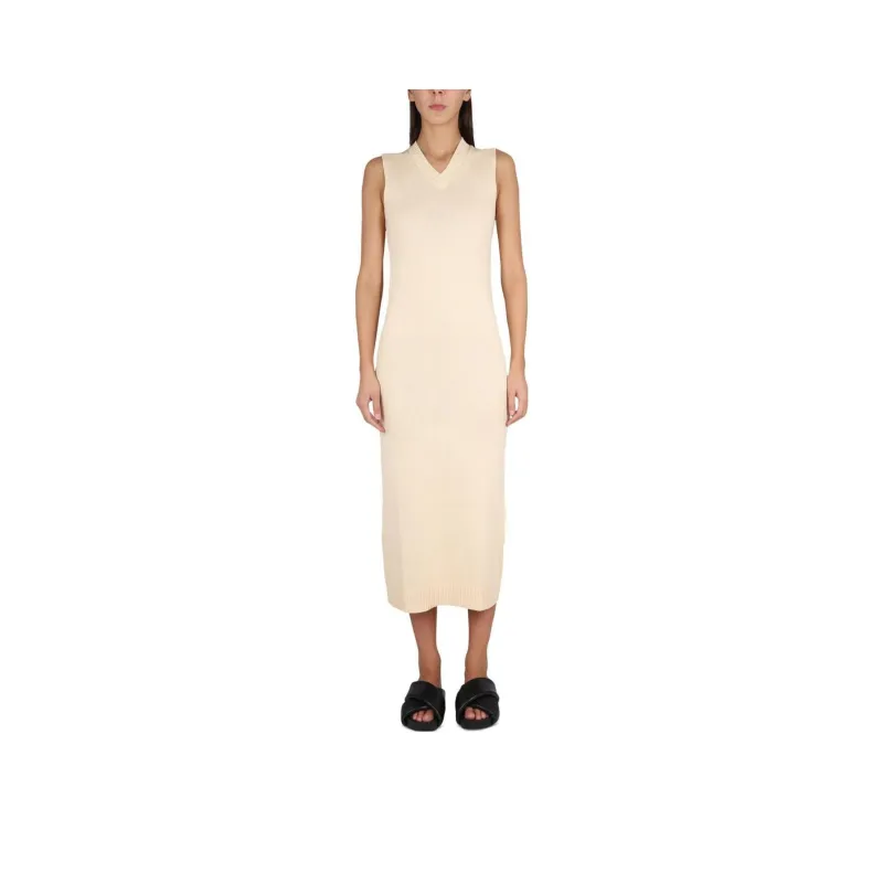 ASPESI V Neck Knitted Maxi Dress-0