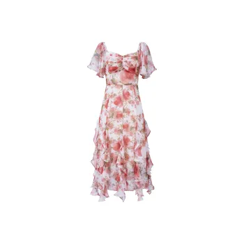 AUI Short Sleeved Dress Women's Red