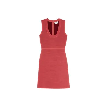 St. John Scoop-neck Knitted Minidress