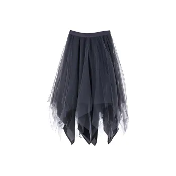 MARC LE BIHAN Asymmetric Tulle Midi Skirt